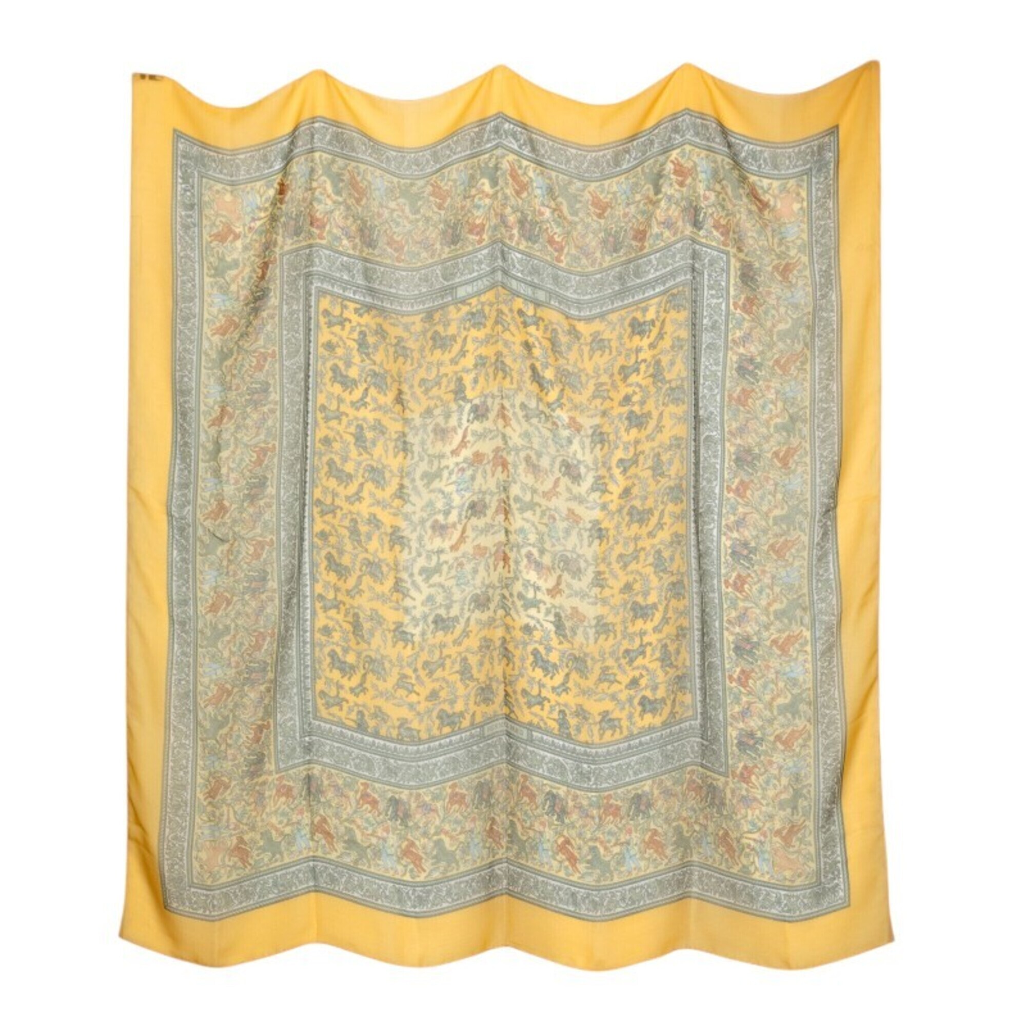Hermes Authentic Yellow Silk Scarf